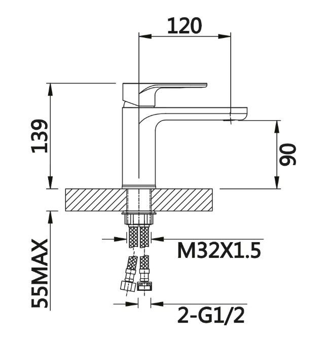 Приобрести cмеситель для раковины vieir teso 139 мм, хром v083511