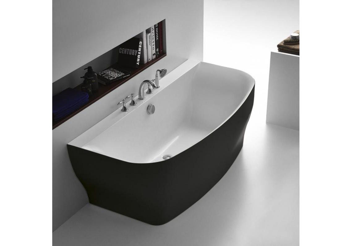 Приобрести ванна акриловая пристенная belbagno 165х80 см, bb74-nero