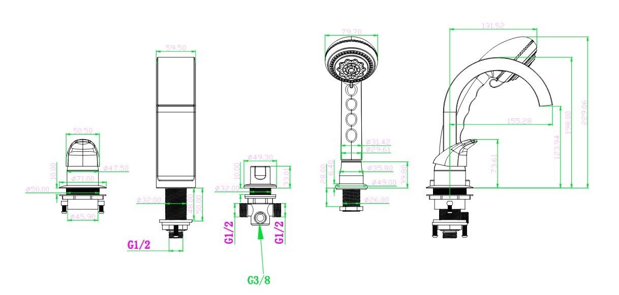 Приобрести boheme смеситель на борт ванны aqua design, хром 491