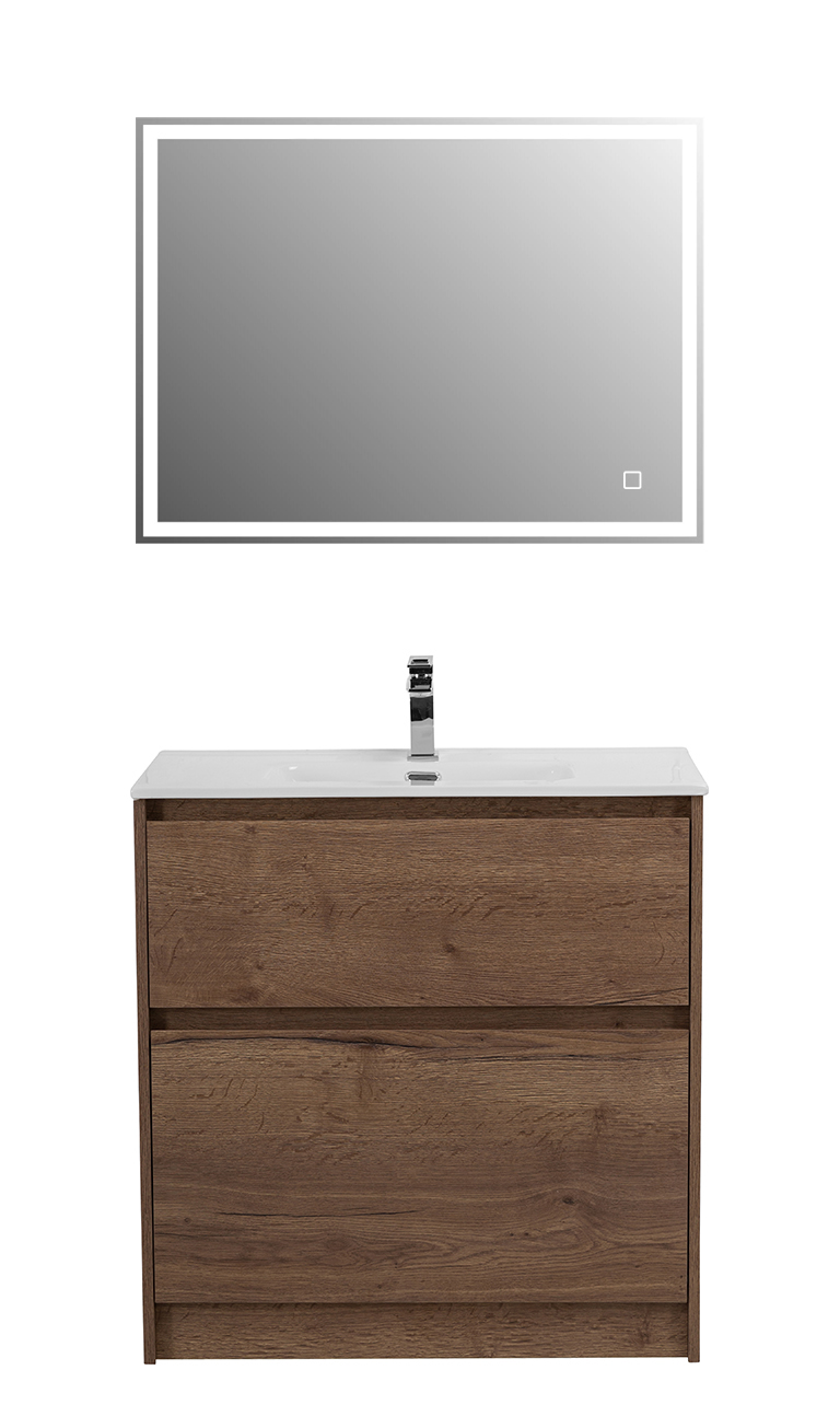 Приобрести belbagno тумба с раковиной kraft 80 см, напольнаяная rovere tabacco, раковина bb800etl белая