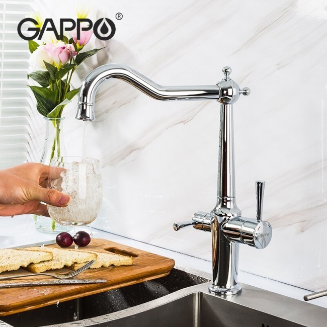 Приобрести gappo смеситель для кухни g4398-14 с подключением к фильтру, хром 16662