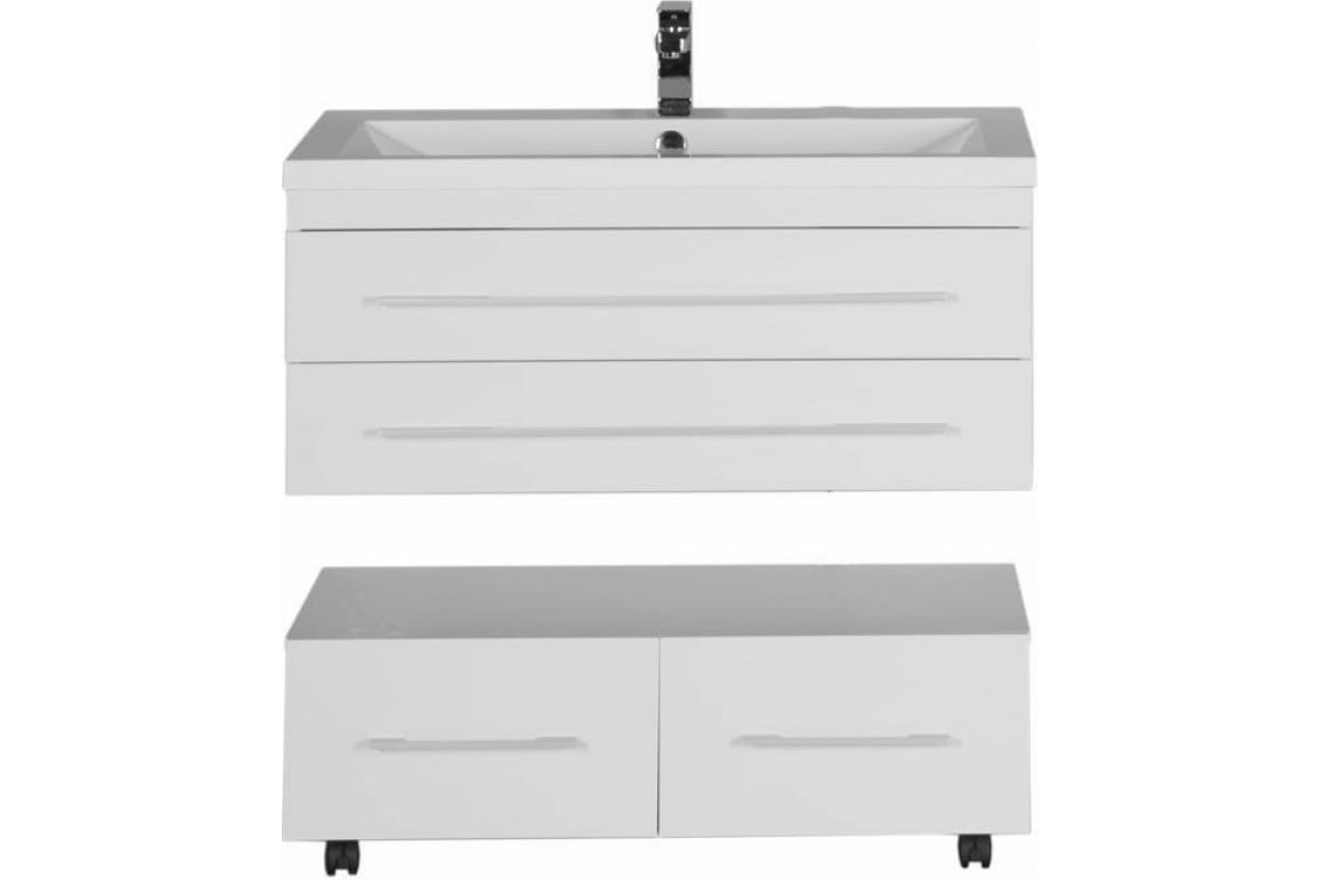 Приобрести aquanet тумба с раковиной нота 100 см, белая