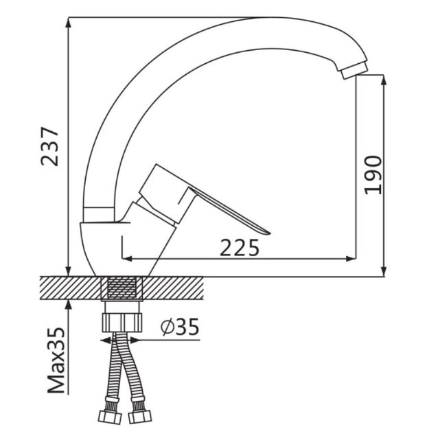 Приобрести смеситель для кухни vieir jiveco 237 мм, хром v243521