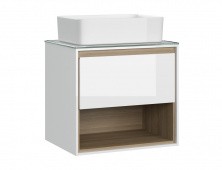 Тумба подвесная Cersanit Louna 60 со столешницей, белая