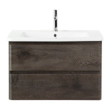 BelBagno Тумба с раковиной ALBANO-CER 80 см, подвесная Rovere Nature Grigio, белая раковина