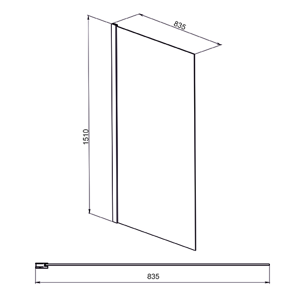 Приобрести mirsant шторка для ванной сlear 150х80 см, хром ут000065062