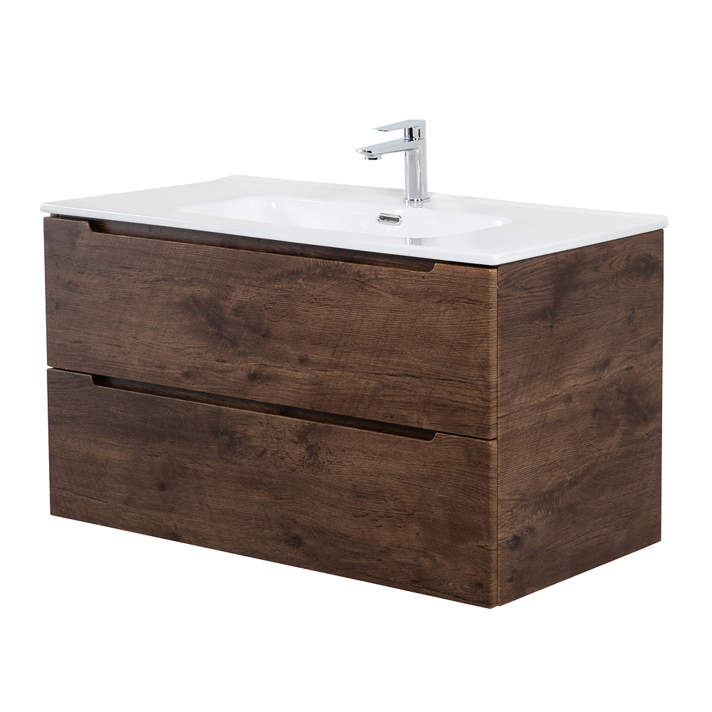 Приобрести belbagno тумба с раковиной etna 100 см, подвесная rovere moro, белая раковина