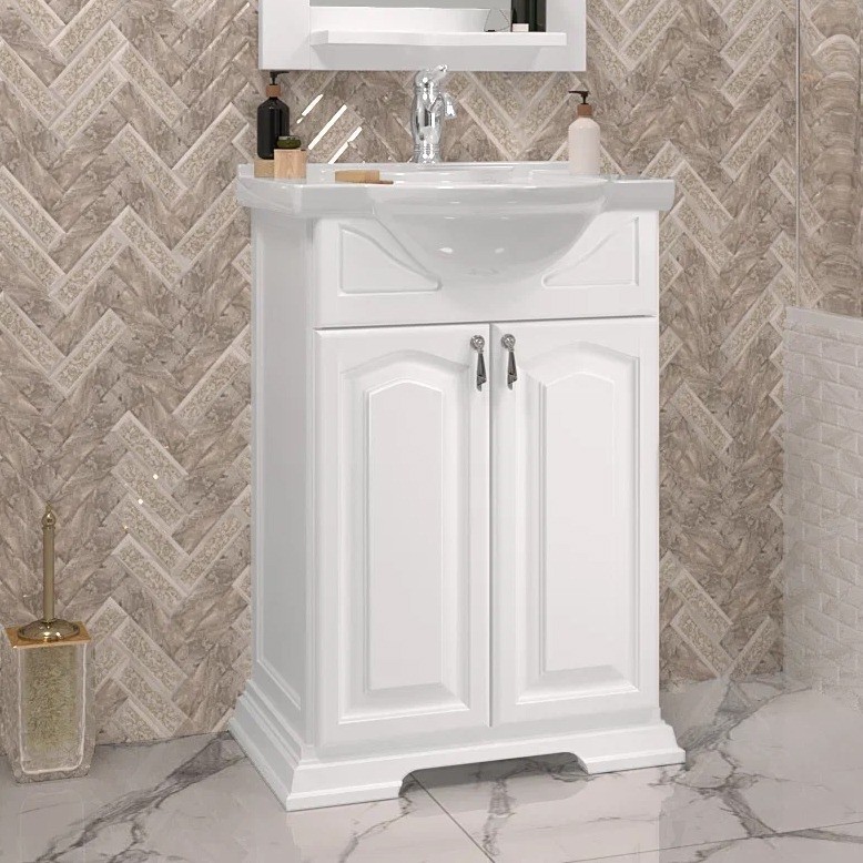 Приобрести opadiris тумба напольная с раковиной риспекто 55 см, белая матовая