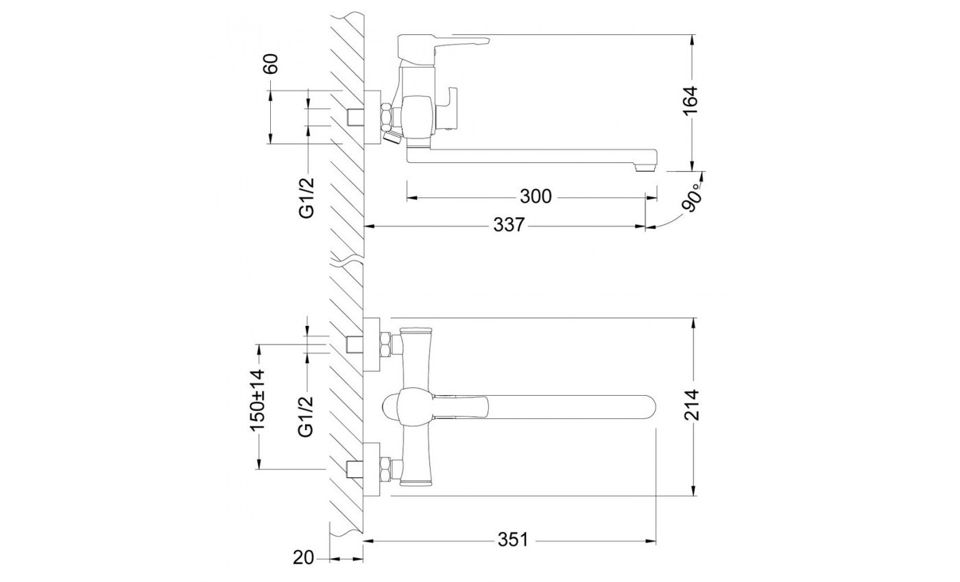 Приобрести lemark смеситель для ванны evitta , хром lm0551c