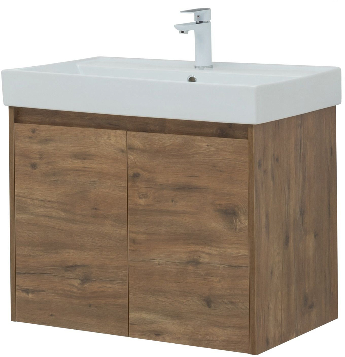 Приобрести aquanet тумба с раковиной nova lite 75 см,дуб рустикальный (2 дверцы)