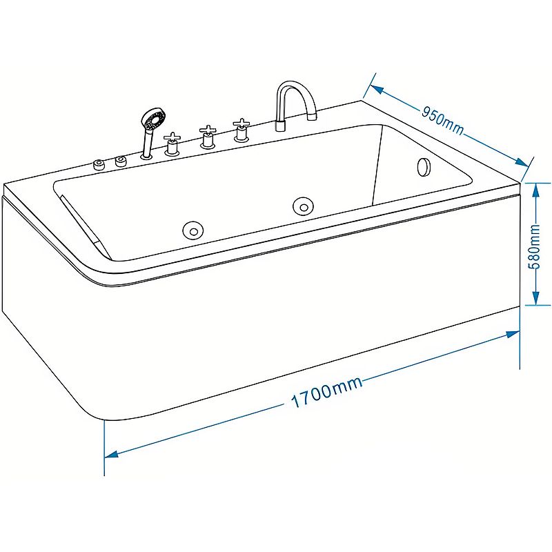 Приобрести grossman гидромассажная ванна 170х95 см, белая gr-17095-1l