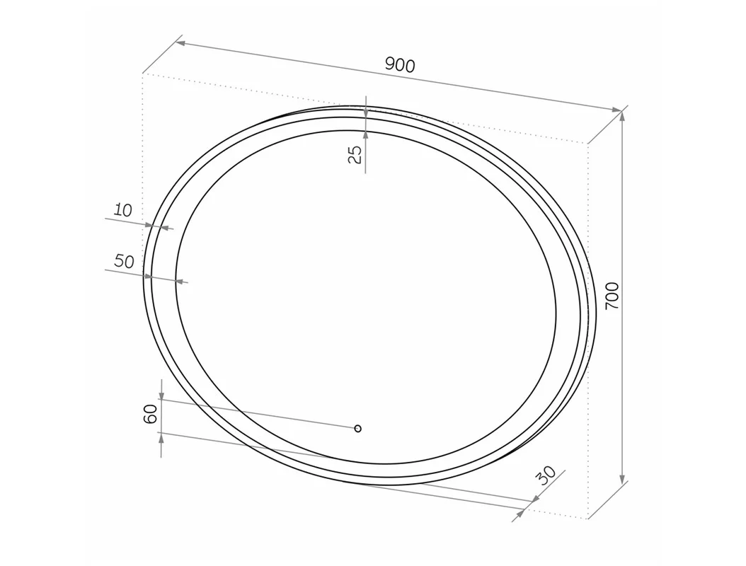 Приобрести continent зеркало с подсветкой credo 90х70 см, белое