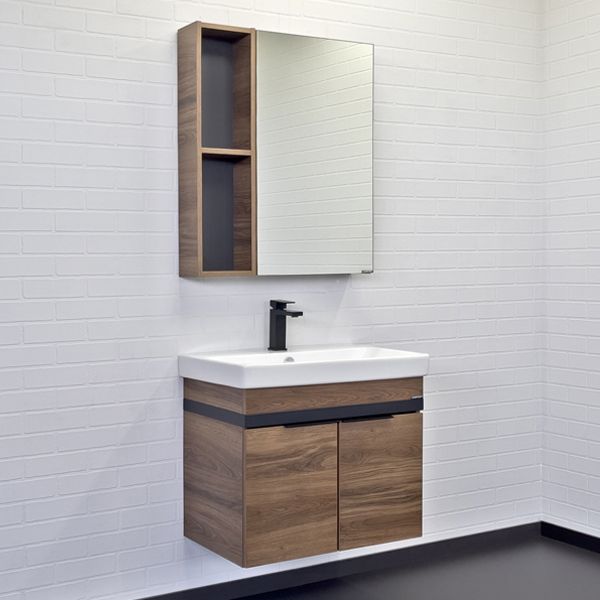 Приобрести сomforty зеркало-шкаф соло-70 дуб тёмно-коричневый