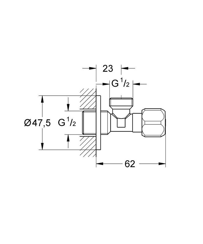 Приобрести угловой вентиль grohe 1/2"*1/2", хром 2201600m