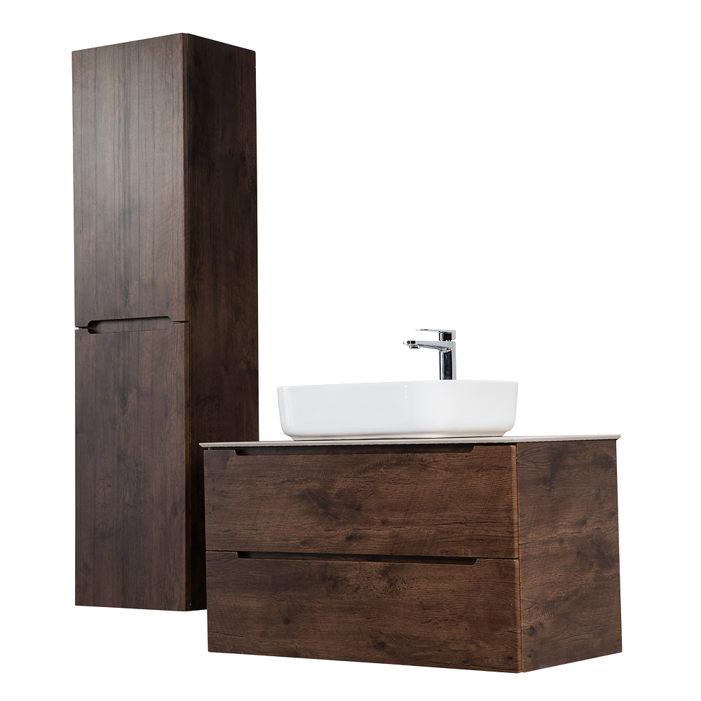 Приобрести belbagno тумба со столешницей etna 100 см, подвесная rovere moro