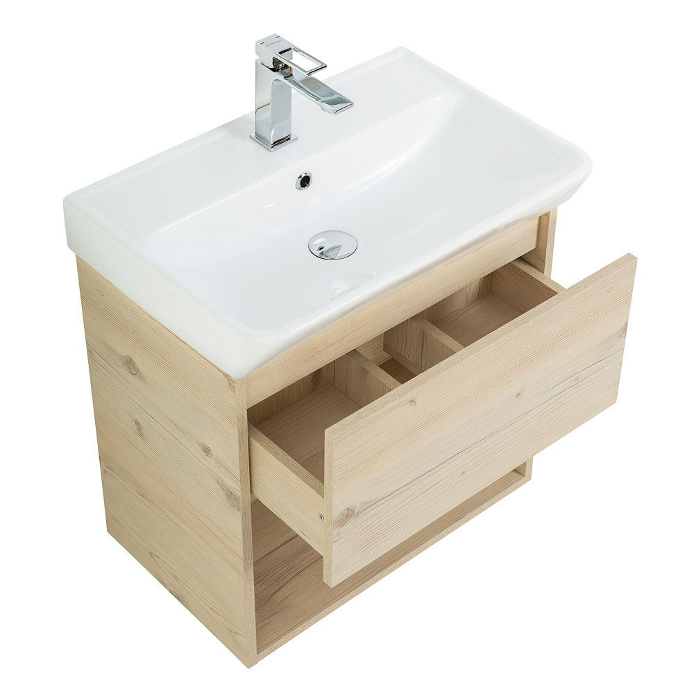 Приобрести belbagno тумба с раковиной neon 50 см, подвесная с одним ящиком pino bianco, белая раковина