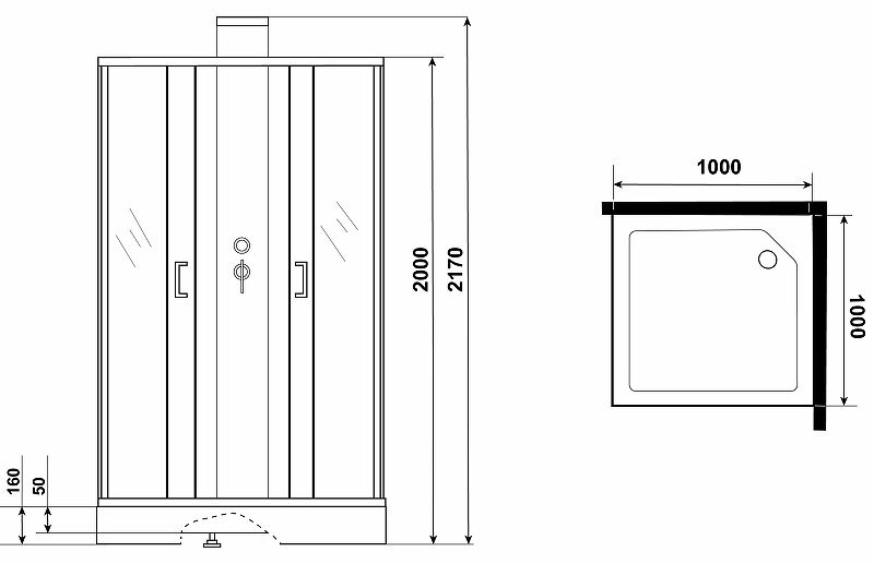 Приобрести grossman душевая кабина elegans 120х80 см, черная матовая gr252q