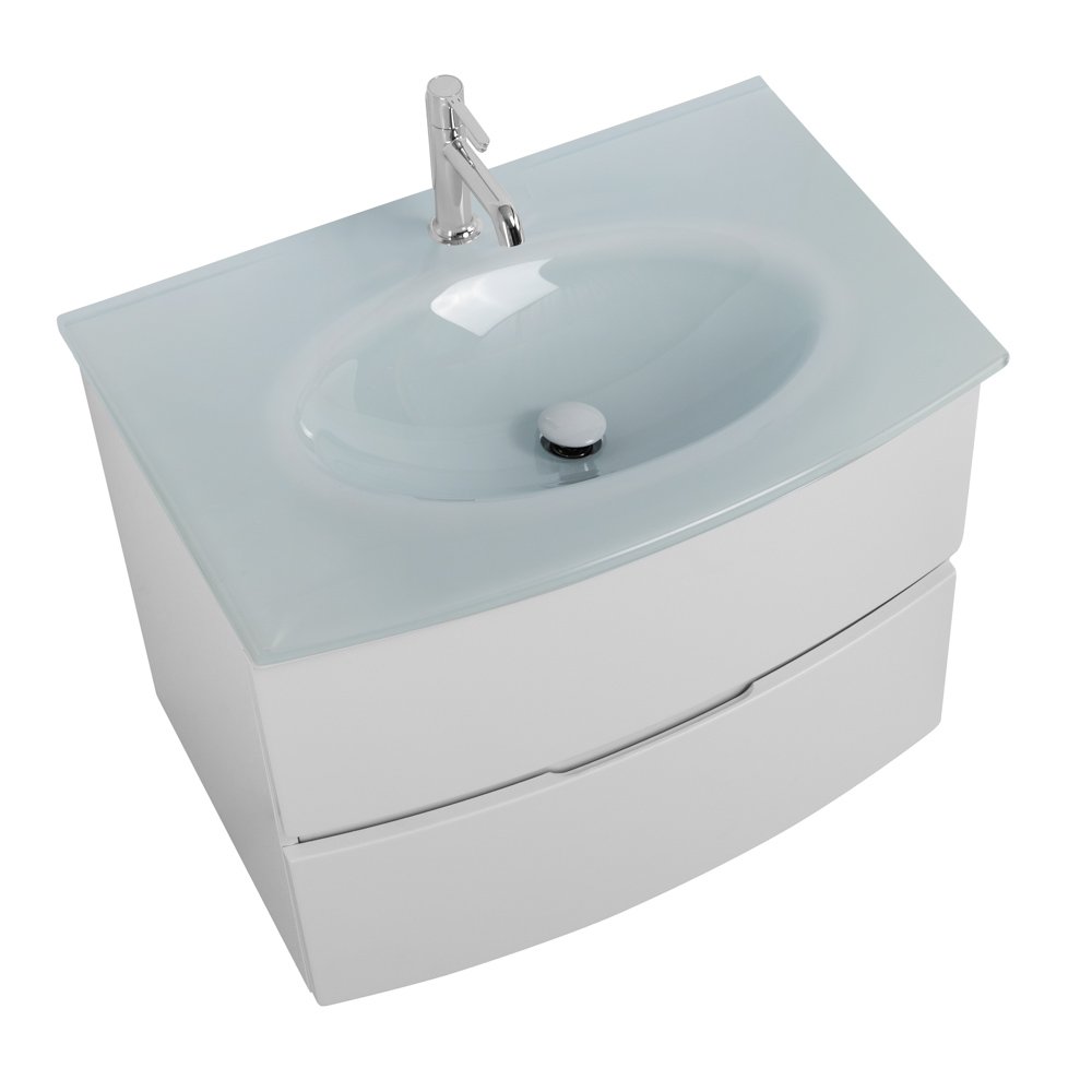 Приобрести cezares тумба подвесная с раковиной elettra 75 см bianco opaco, стекло, белая 55521