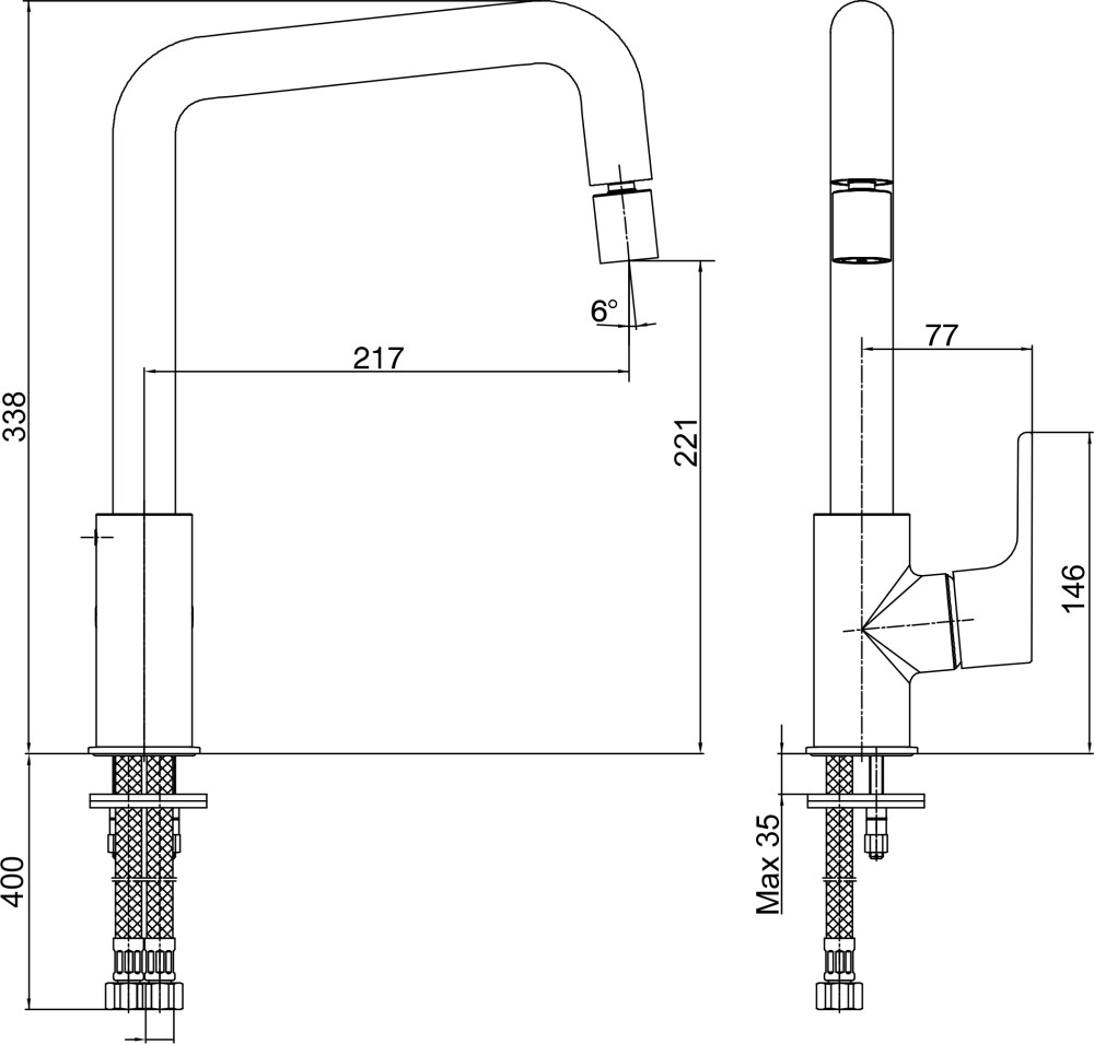 Приобрести смеситель для кухни e.c.a. luna 102118044ex