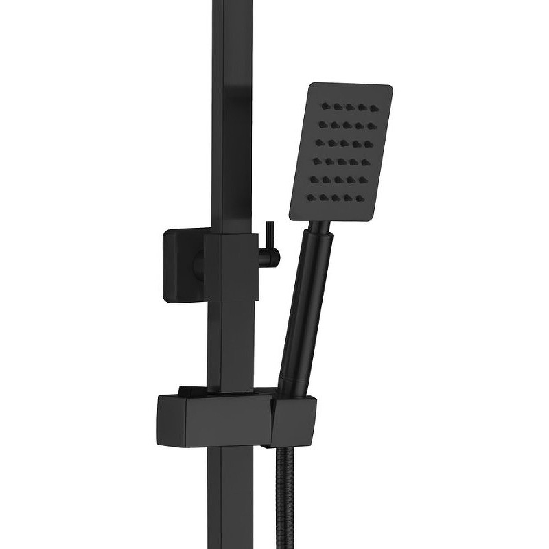 Приобрести haiba душевая система, квадратная d-200мм, черный матовый hb24803-7