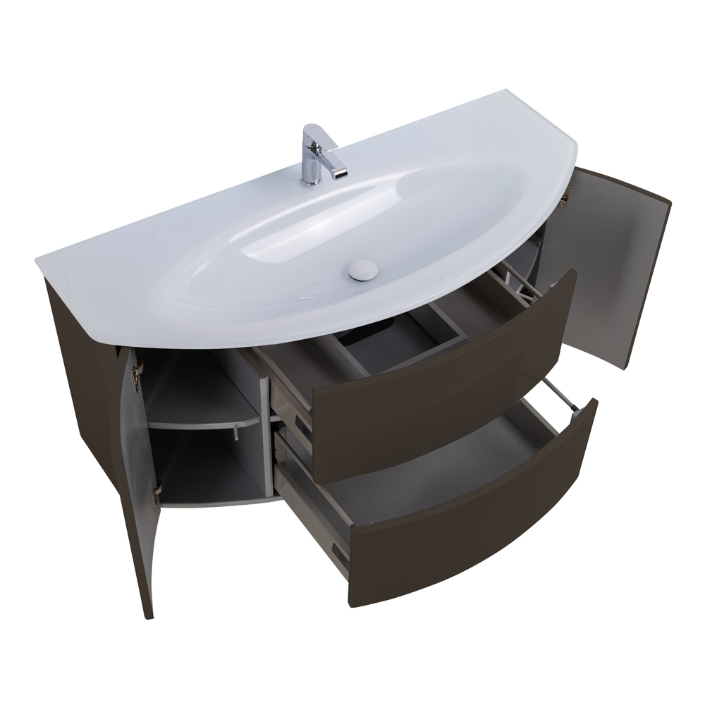 Приобрести cezares тумба подвесная с раковиной eden 121 см grigio talpa opaco, стекло,серая 54407