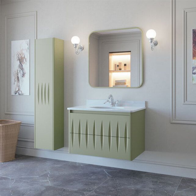Приобрести caprigo тумба с раковиной tibet - picco 85 см, зеленая, эмаль