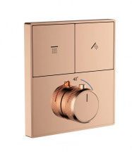 Термостатическая панель смесителя встраиваемая на 2 потребителя WONZON & WOGHAND, Розовое золото (WW-INF362A-RG)