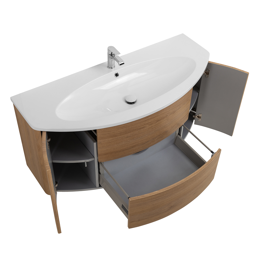 Приобрести cezares тумба подвесная с раковиной eden 121 см rovere tabacco, дерево 54842