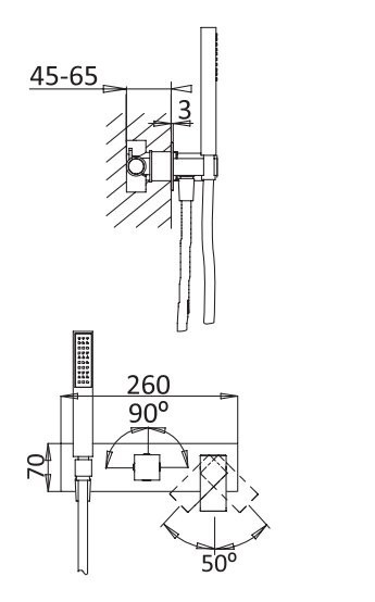 Приобрести cezares смеситель для ванны porta, скрытый монтаж, хром porta-vdm2-01