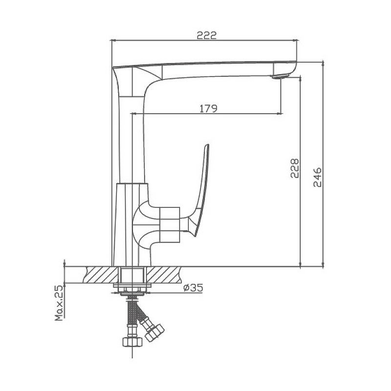 Приобрести haiba смеситель для кухни 246мм, хром hb-71616