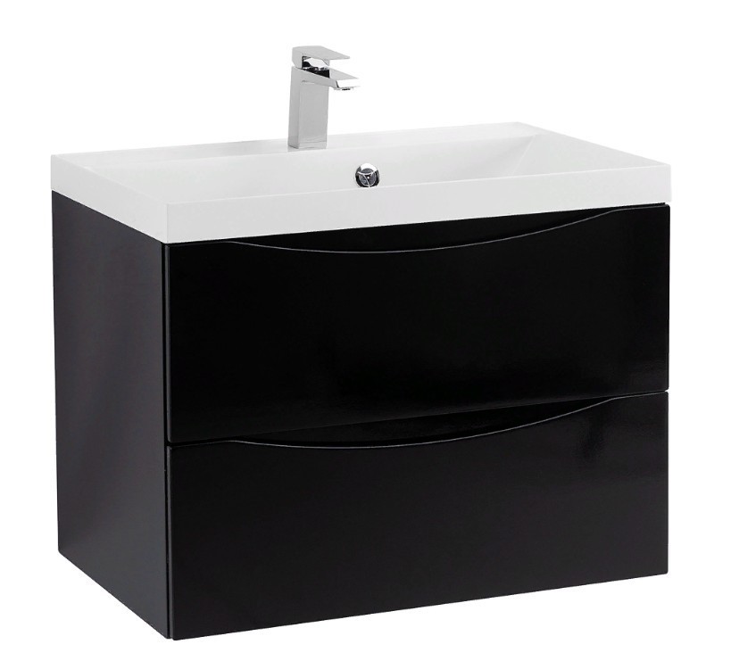 Приобрести тумба подвесная с раковиной belbagno marino-600-2c-so-nl-p 60 см, nero lucido