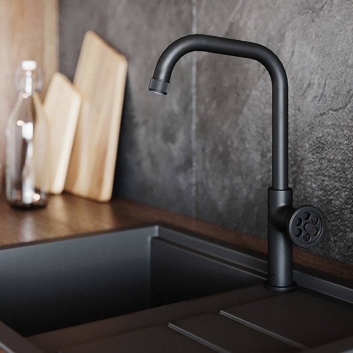 Приобрести iddis смеситель для кухни grange 374мм, черный grabl00i05