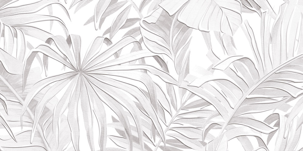 Приобрести декор настенный alma ceramica bonita серый листья 2