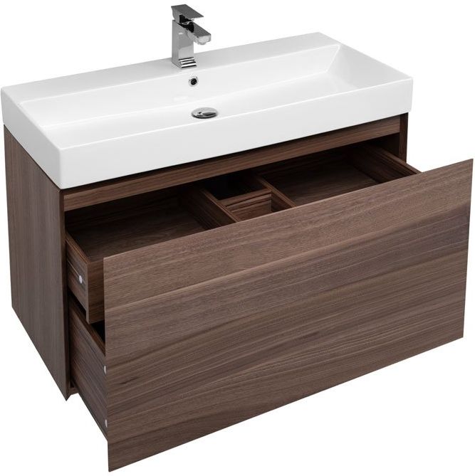 Приобрести aquanet тумба с раковиной нью-йорк 100 см, орех 00213937