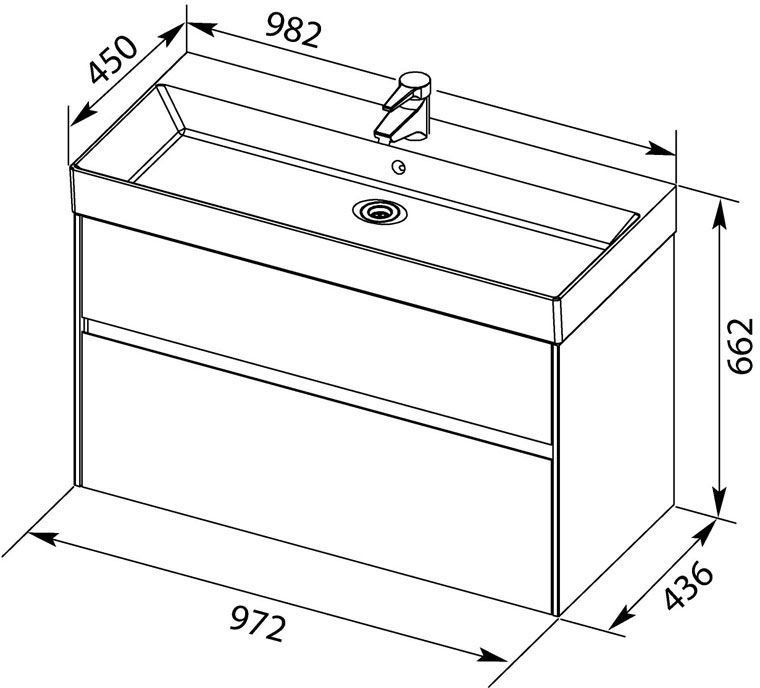 Приобрести aquanet тумба с раковиной бруклин 100 см, белая 00212599