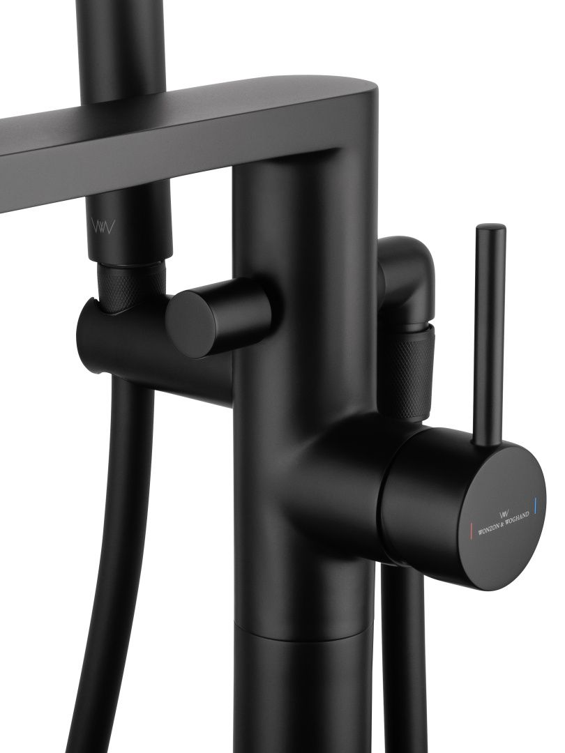 Приобрести смесители напольные для ванн и раковин wonzon & woghand stick, черный матовый (ww-88649901-mb)
