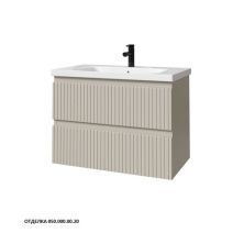 Caprigo Тумба с раковиной FORTE-Smalty STRIPE 80 см, бежевая, эмаль