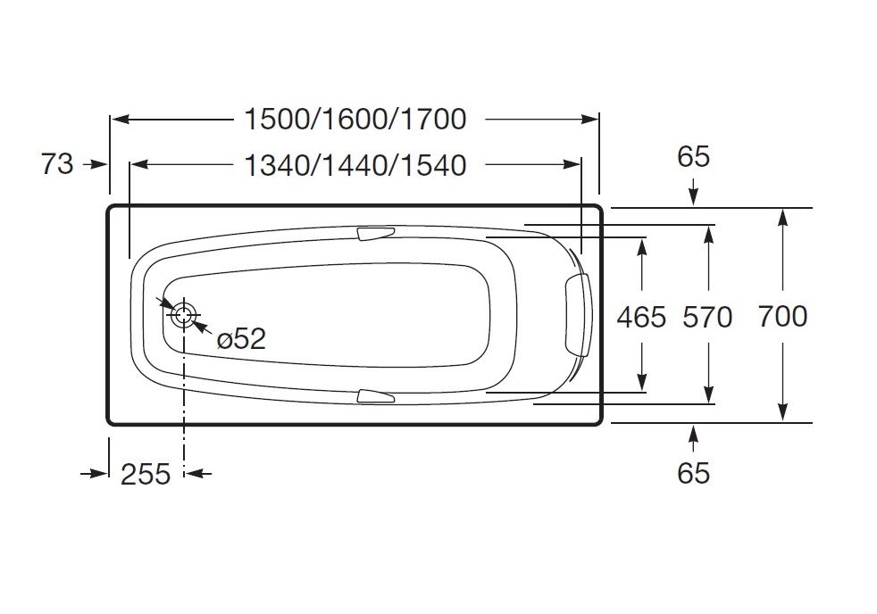 Приобрести ванна акриловая roca suresta 160х70 см z.ru93.0.278.7