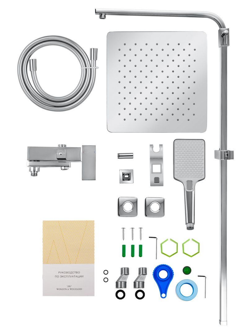 Приобрести душевая система wonzon & woghand cube, хром (ww-88739016-cr)
