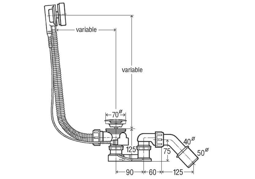 Приобрести сифон для ванны viega simplex 285357, пластик