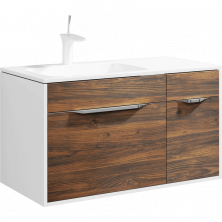 Тумба подвесная с раковиной Aqwella Malaga 90 см Mal.01.09/L/CD, белый/крафт