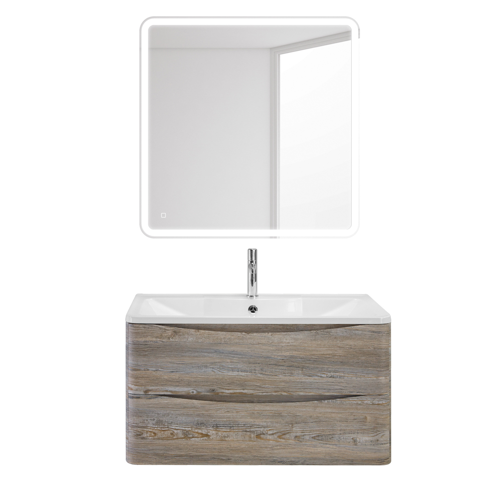 Приобрести belbagno тумба с раковиной acqua 100 см, подвесная pino scania, белая раковина