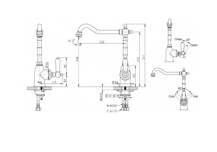 Приобрести смеситель для кухни bravat art f775109c