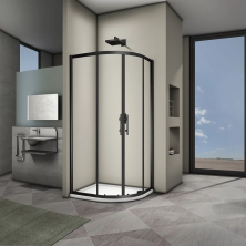 Veconi Душевое ограждение Rovigo 90х90 см, черное, прозрачное RV07B-90-01-C3