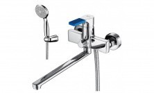 LEMARK Смеситель для ванны Aura, хром\голубой LM0651C