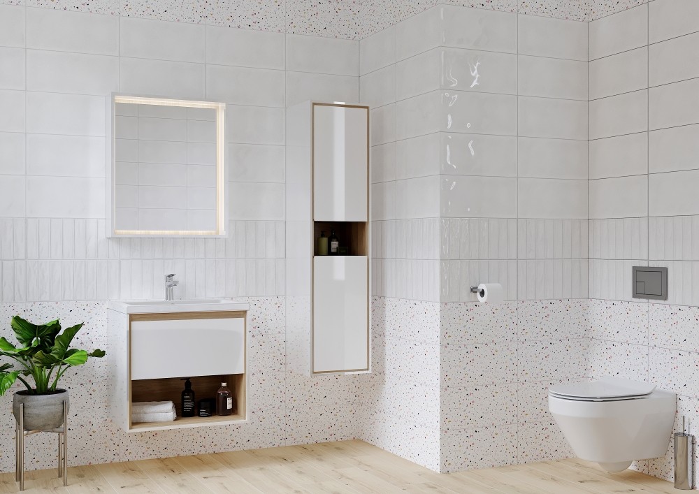 Приобрести тумба подвесная cersanit louna 60 со столешницей, белая