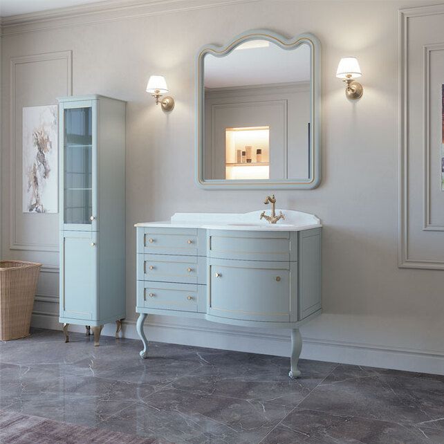 Приобрести caprigo тумба с раковиной imperio 120 см, правая, голубая, эмаль