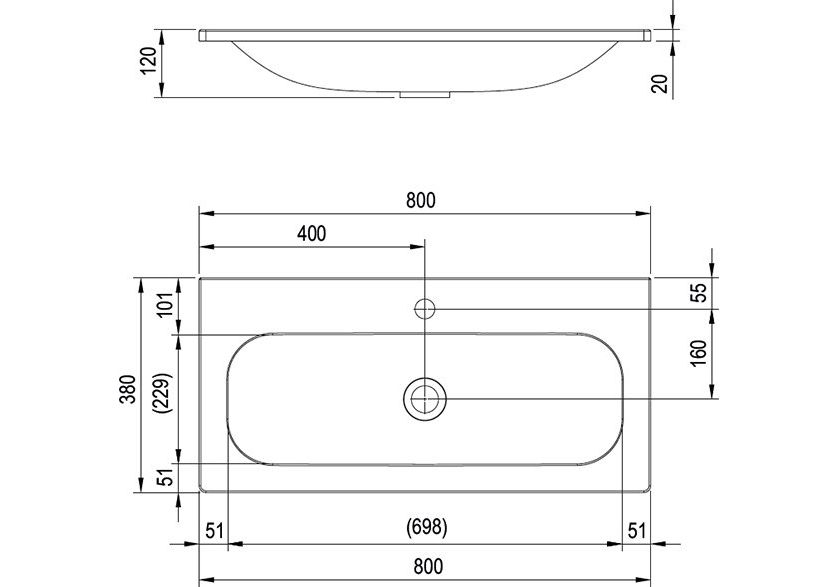Приобрести умывальник ravak ring 80x38 см xjk01180000