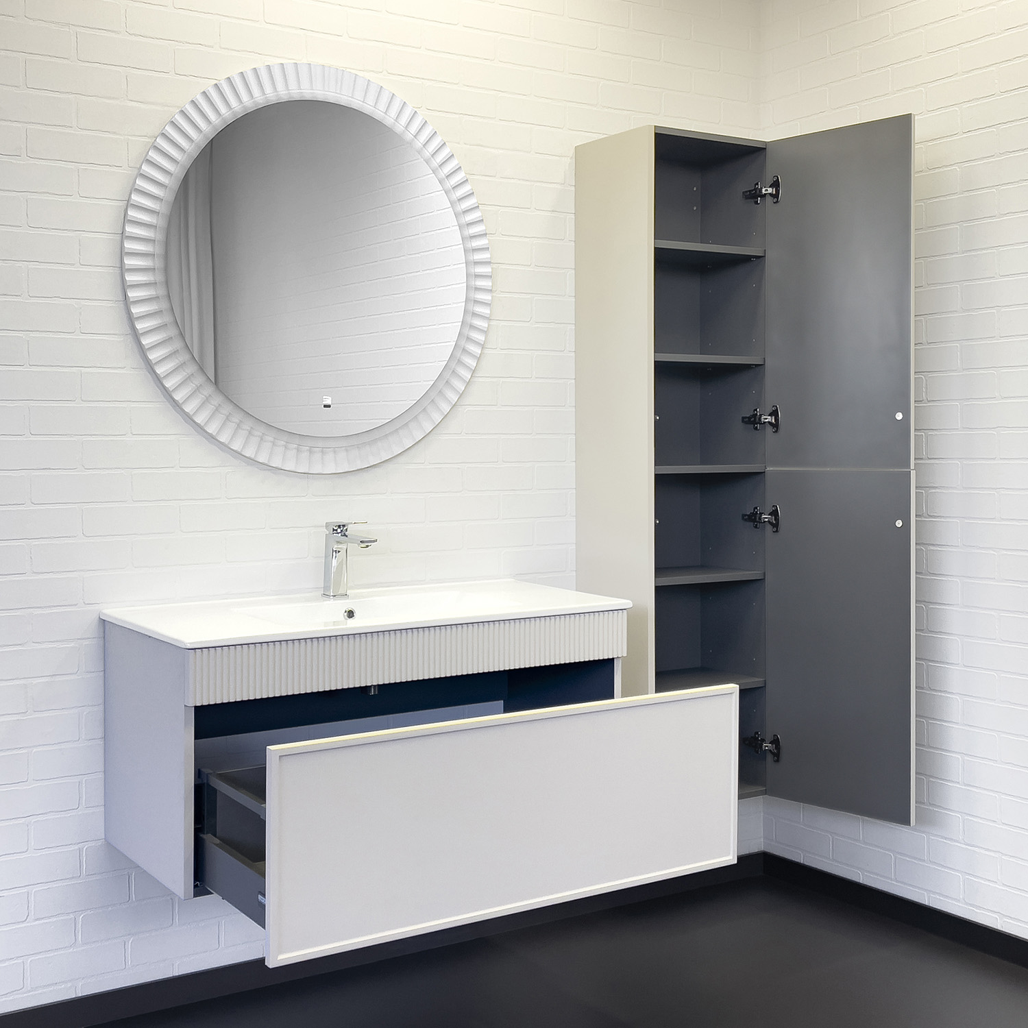 Приобрести сomforty зеркало мадрид-90 с подсветкой, подогрев,сенсорный включатель, белый глянец