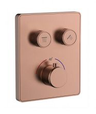 Термостатическая панель смесителя встраиваемая на 2 потребителя WONZON & WOGHAND, Брашированное розовое золото (WW-INF322A-BRG)